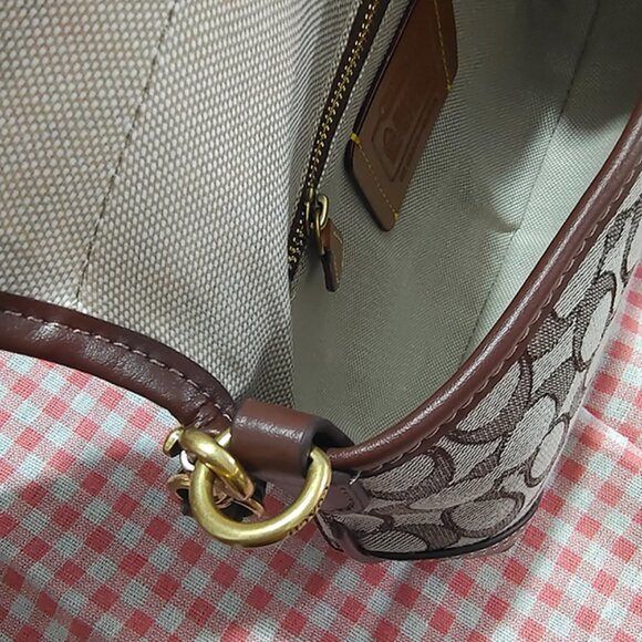 Coach Soho Signature Jacquard Brown Shoulder Bag - Picture 7 of 8